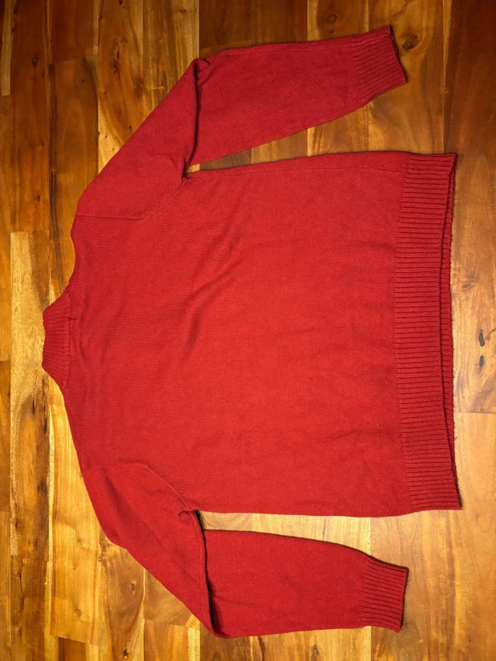 Oscar de la Renta Red Arglyle Quarter-Zip Sweater - Red - Large